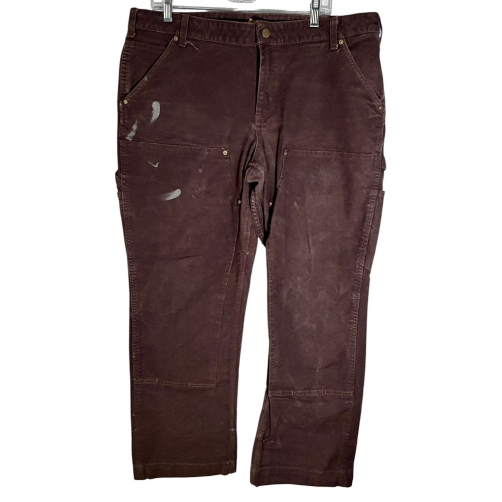 Carhartt Women's Hayden Double Knees‎ Carpenter Pants Paint Brown 18 Short 38x28